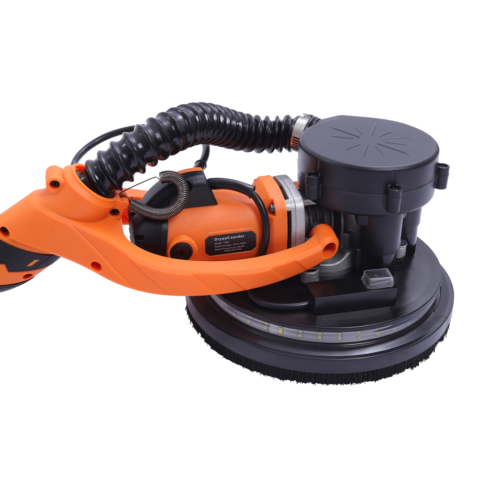 Ponceuse électrique pour plafond et murs avec aspiration de poussière, ponceuse à cloison sèche à vitesse variable, ponceuse électrique sans poussière pour cloison sèche - Orange Ponceuse électrique pour plafond et murs avec aspiration de poussière, ponceuse à cloison sèche à vitesse variable, ponceuse électrique sans poussière pour cloison sèche - Orange