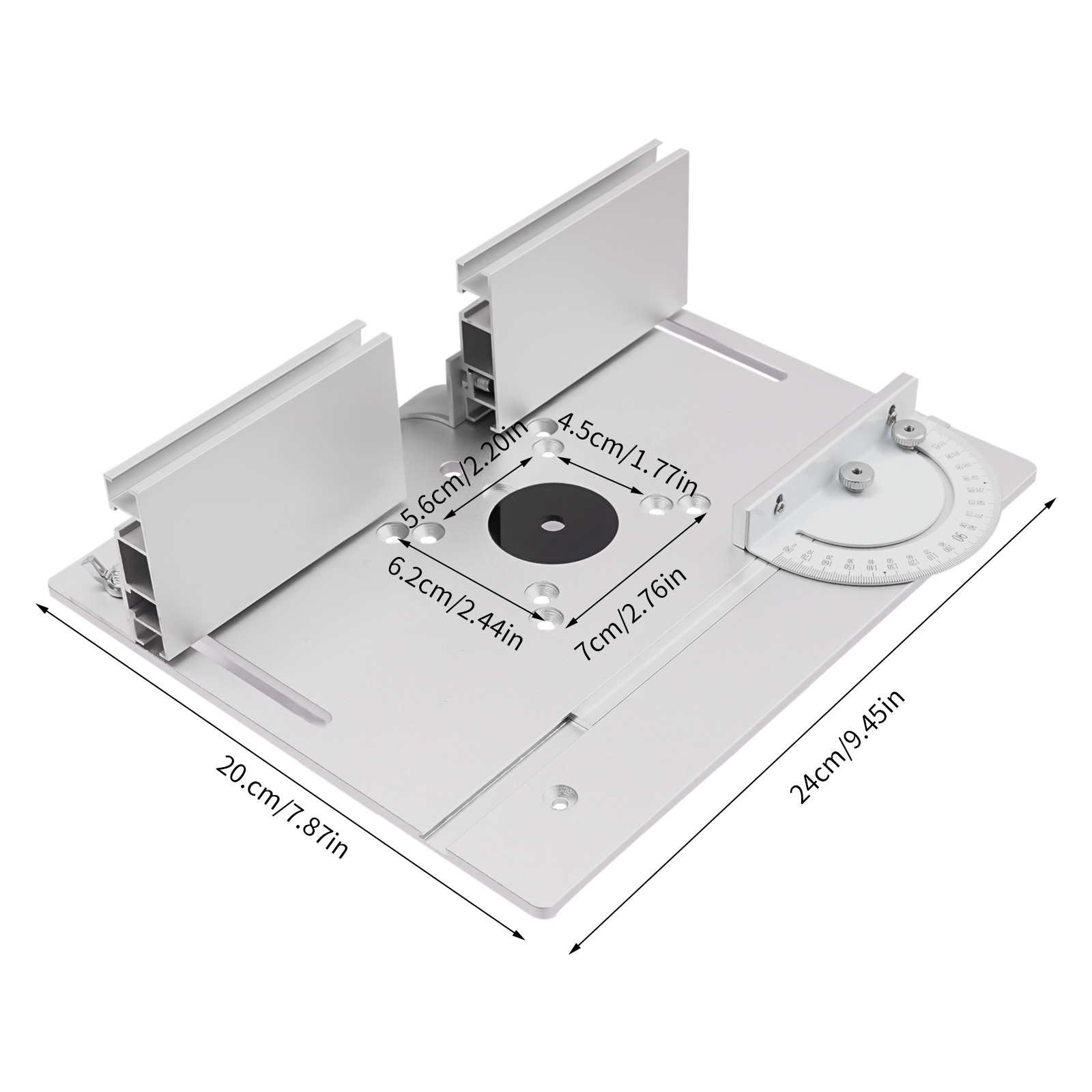 Frästisch-Einlegeplatte, Klappplatte für Holzgravurmaschine (Silber) Frästisch-Einlegeplatte, Klappplatte für Holzgravurmaschine (Silber)