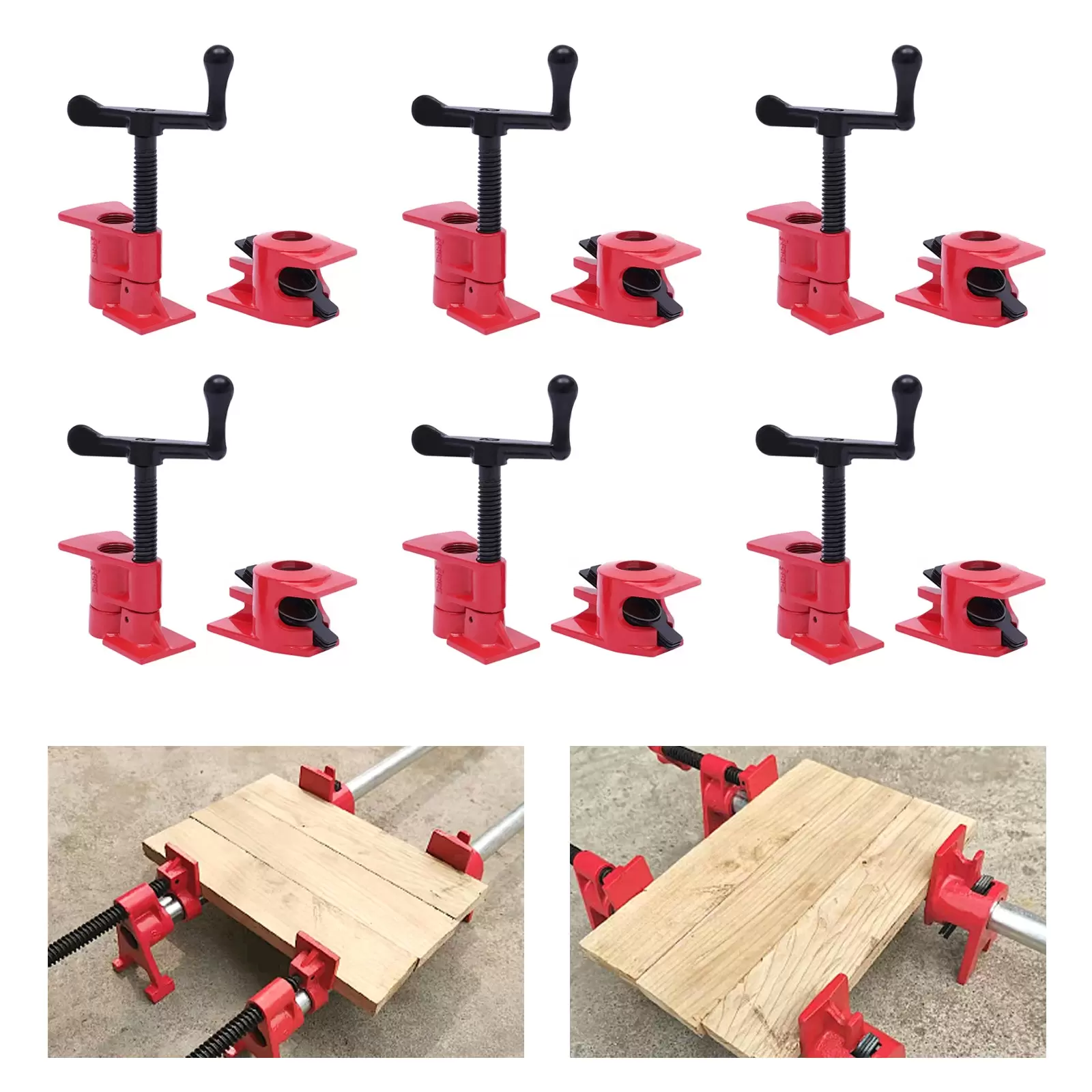 Rohrschellen-Set zum Holzverleimen, robuste Schnellspann-Rohrschellen aus Gusseisen für die Holzbearbeitung (16 cm) Rohrschellen-Set zum Holzverleimen, robuste Schnellspann-Rohrschellen aus Gusseisen für die Holzbearbeitung (16 cm)