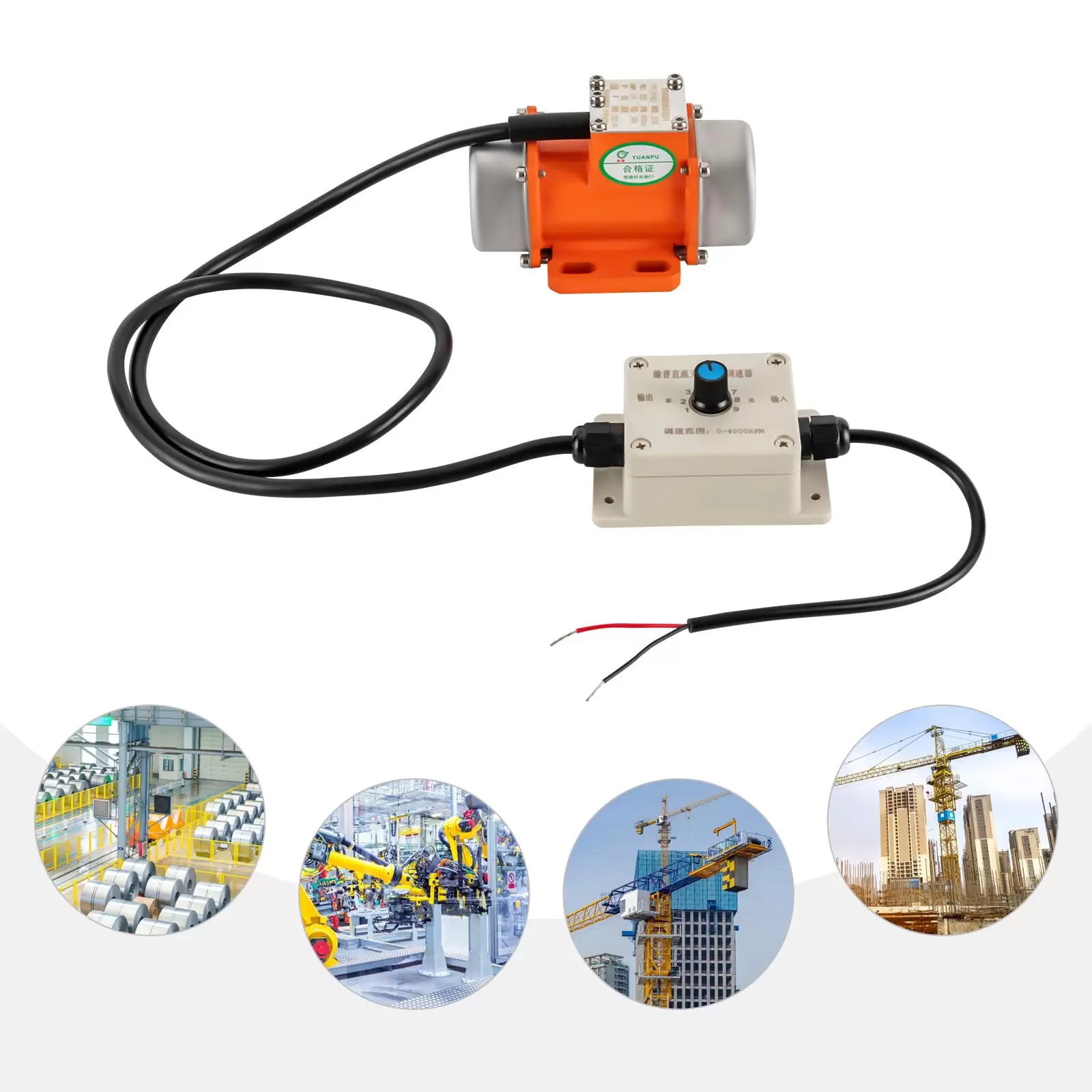 30W 12V Vibrationsmotor 4000U/min Rüttelmotor Asynchronous 3-Phase VibratorMotor