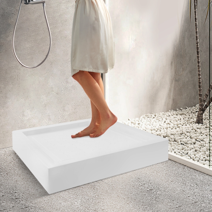 Shower Base Basin, White Bathroom Shower Tray, Shower Base, 85x85x14cm - Square