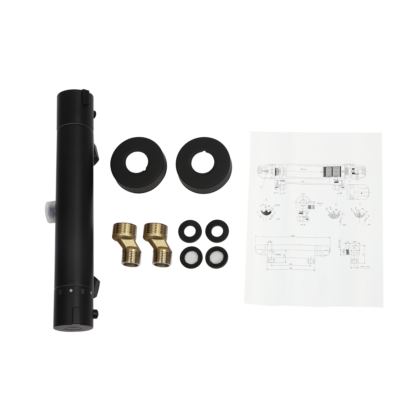 Thermostatische Duschmischbatterie Schwarz Duschmischbatterie Thermostatische Duschmischbatterie mit Sicherheitssperre bei 38°C Thermostatische Duschmischbatterie Schwarz Duschmischbatterie Thermostatische Duschmischbatterie mit Sicherheitssperre bei 38°C