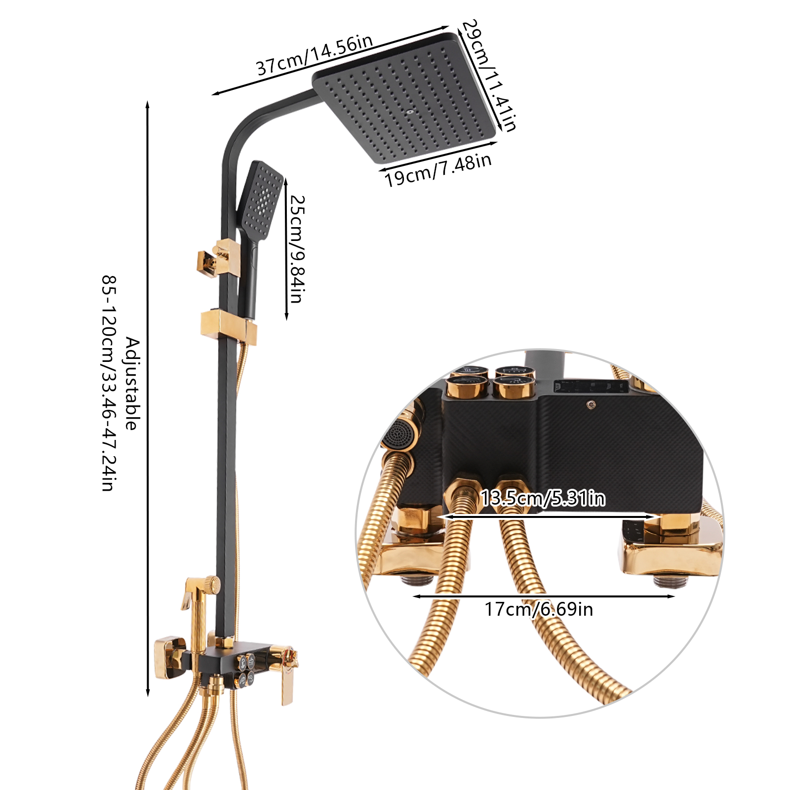 Schwarz Voll Kupfer Digitale Thermostat Dusche Set Badezimmer Multi-Funktion Vier-Geschwindigkeit Universal Schwarz Voll Kupfer Digitale Thermostat Dusche Set Badezimmer Multi-Funktion Vier-Geschwindigkeit Universal