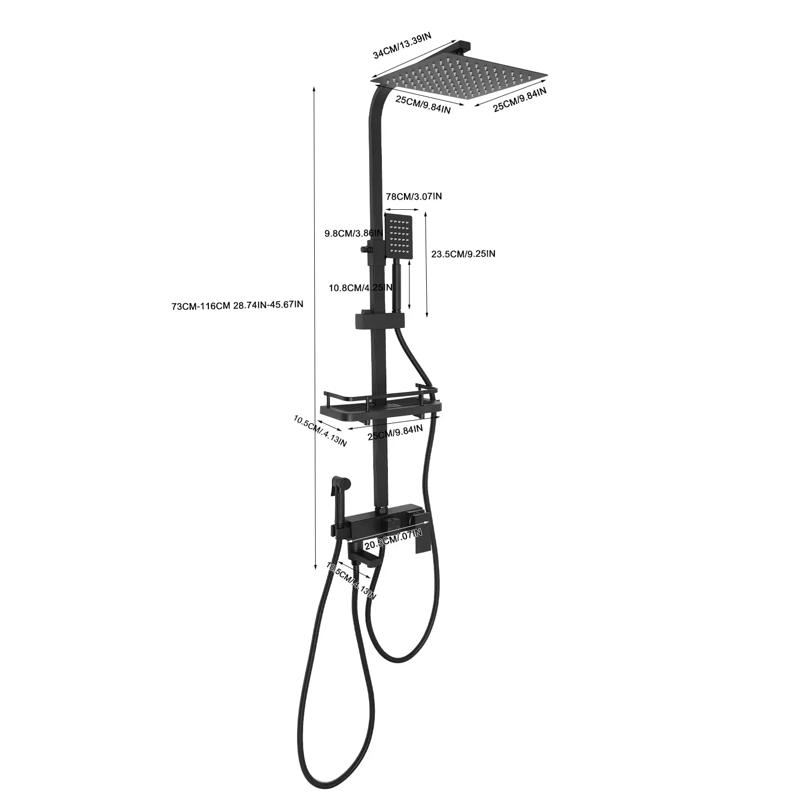 Duschsystem Regendusche Duschset mit Handbrause Duscharmatur Dusche