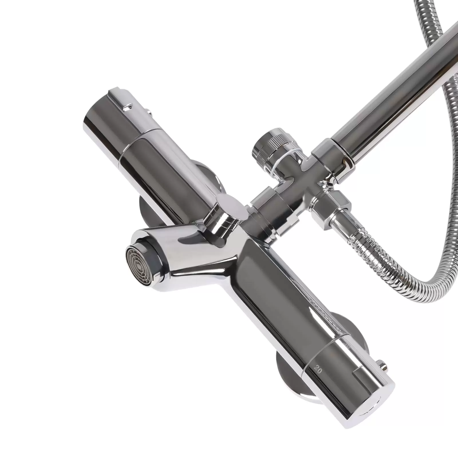 Duschsystem mit Thermostat, 304 Edelstahl Regen Dusche Dusche Armatur Set Bad Wasserhahn Thermostat Kupfer für Badezimmer