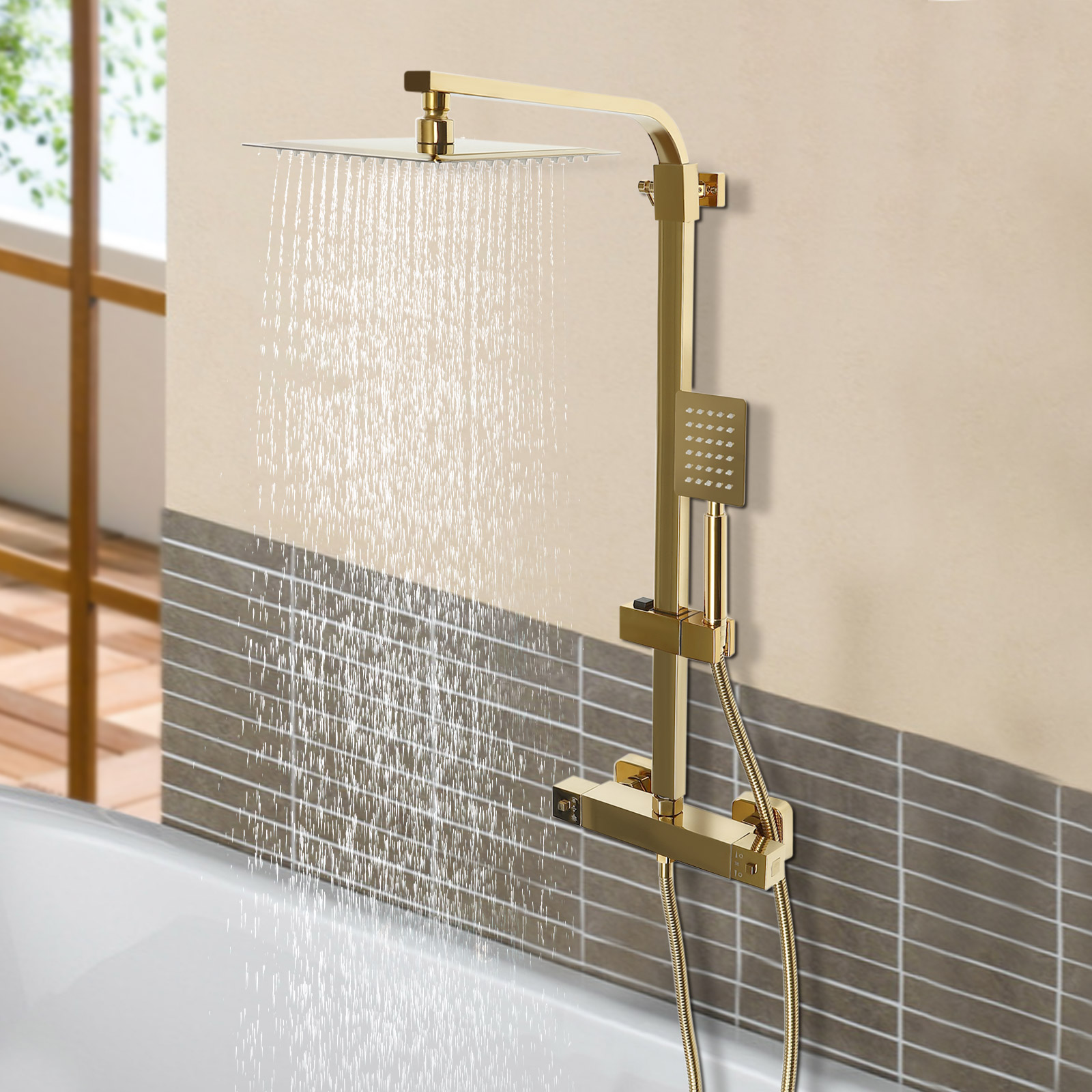 Duschsystem mit Thermostat, Regendusche