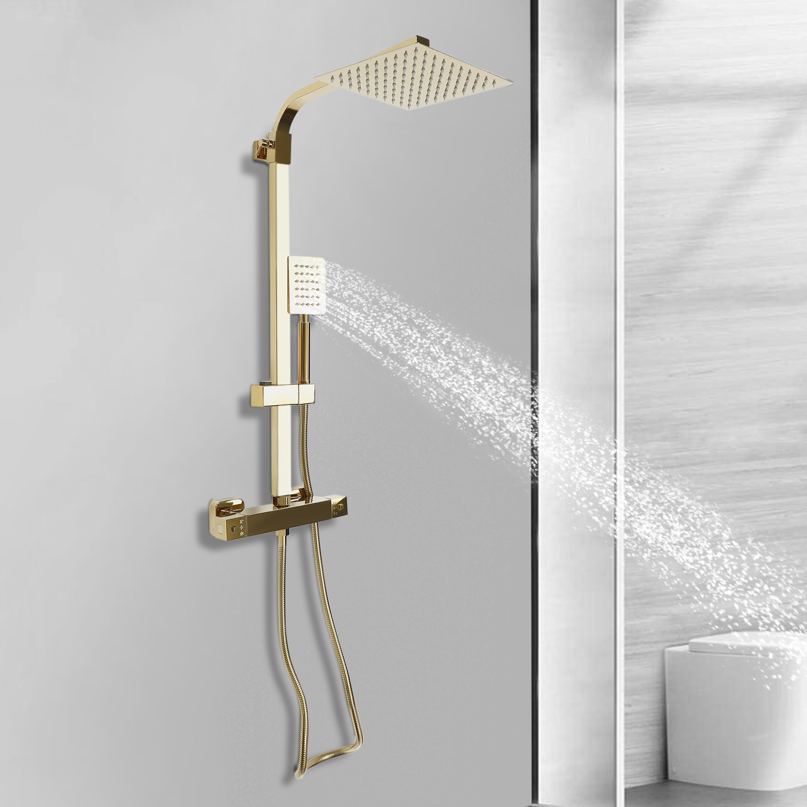 Duschsystem mit Thermostat, Regendusche