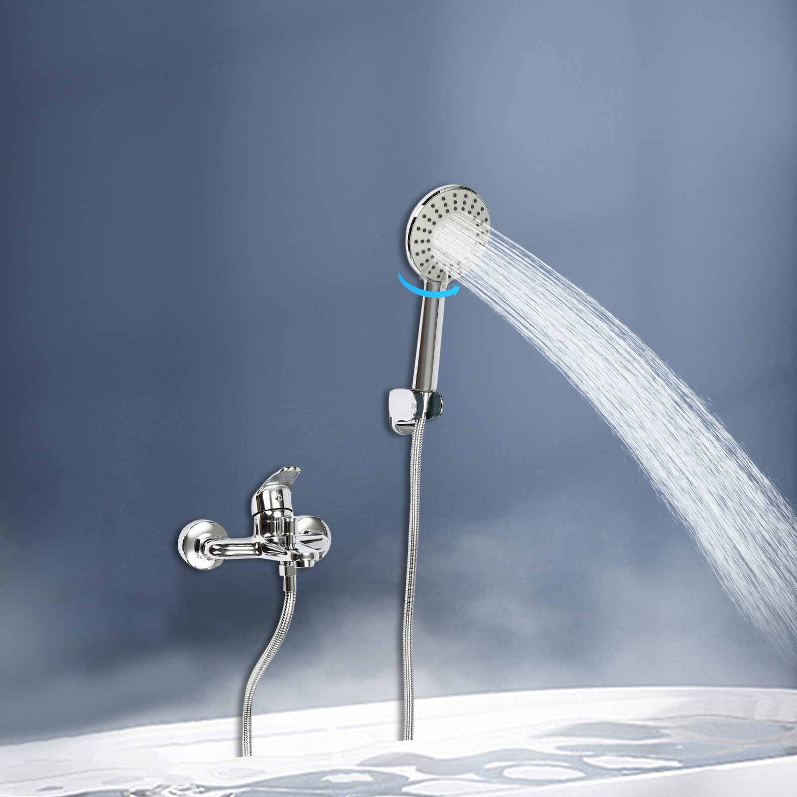 Badewannenmischer mit Handbrause, wandmontierter Badewannenmischer