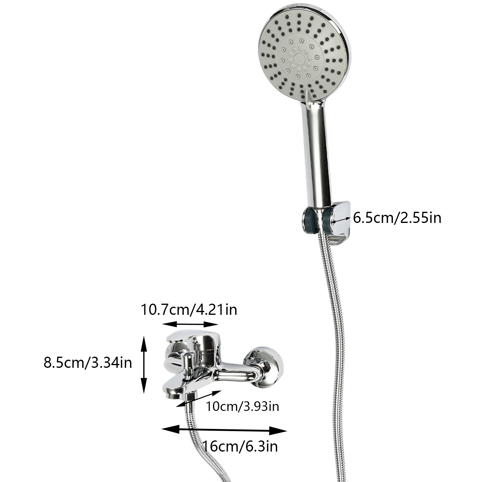 Badewannenmischer mit Handbrause, wandmontierter Badewannenmischer