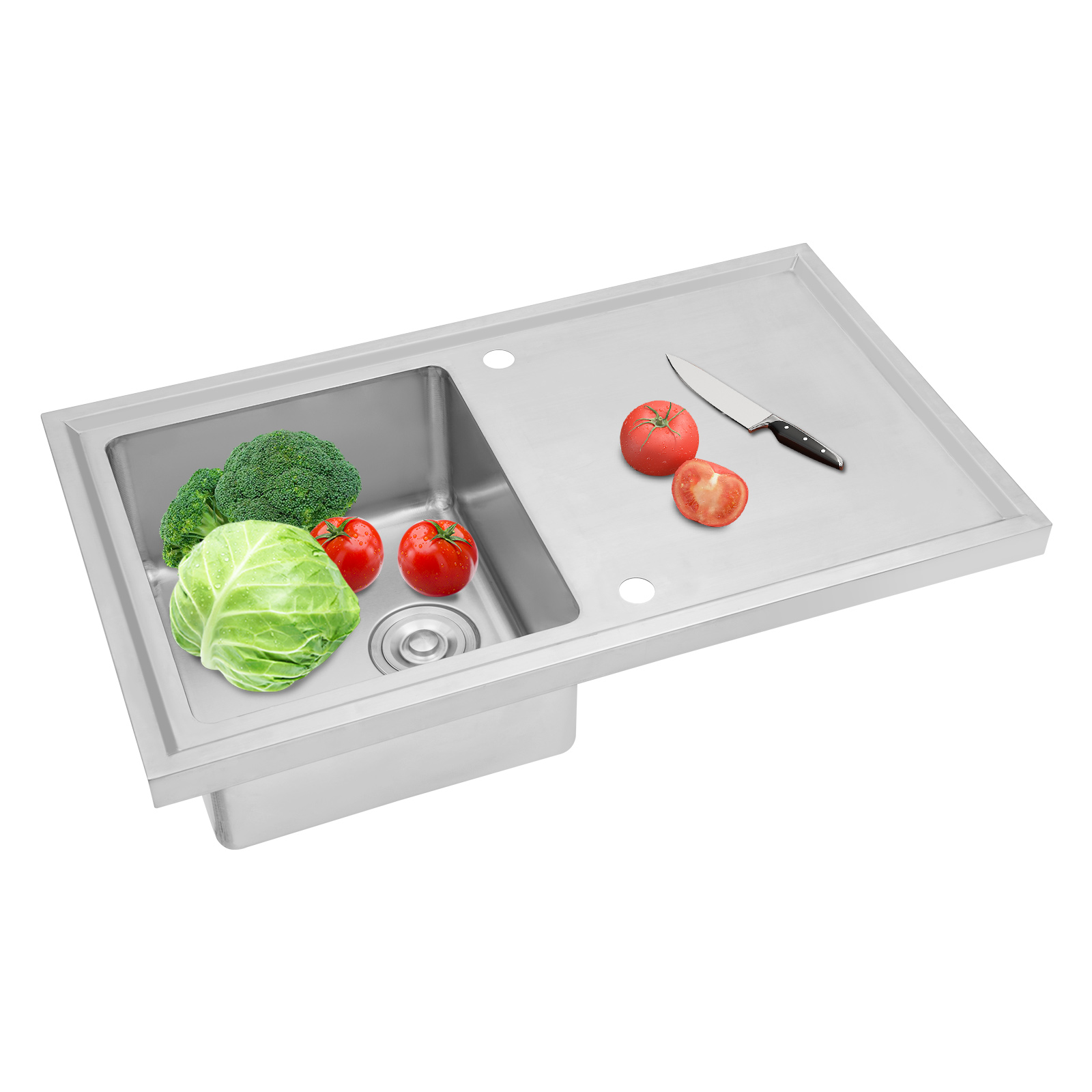 86 x 50 cm Stainless Steel Kitchen Sink, Single Bowl Kitchen Sink, Stainless Steel Sink use in Most Homes, Hotels