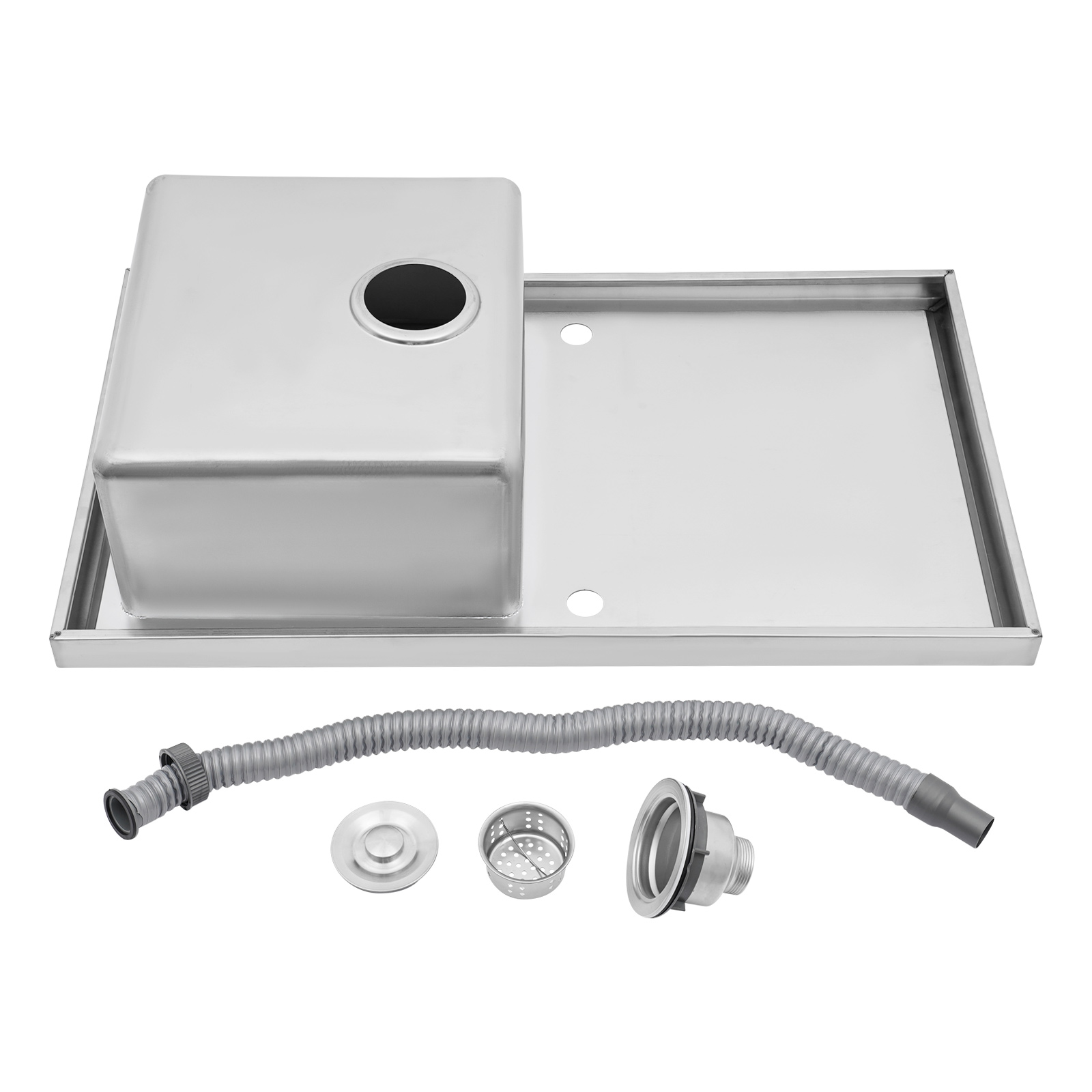 86 x 50 cm Stainless Steel Kitchen Sink, Single Bowl Kitchen Sink, Stainless Steel Sink use in Most Homes, Hotels 86 x 50 cm Stainless Steel Kitchen Sink, Single Bowl Kitchen Sink, Stainless Steel Sink use in Most Homes, Hotels