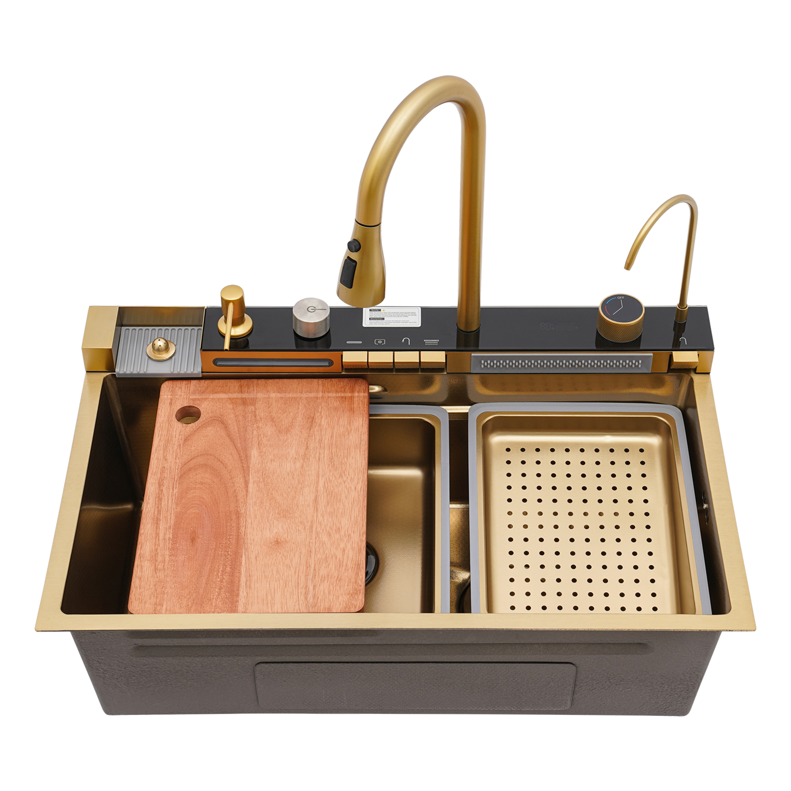 Piano key digital display rain gutter 75*46*22cm-gold