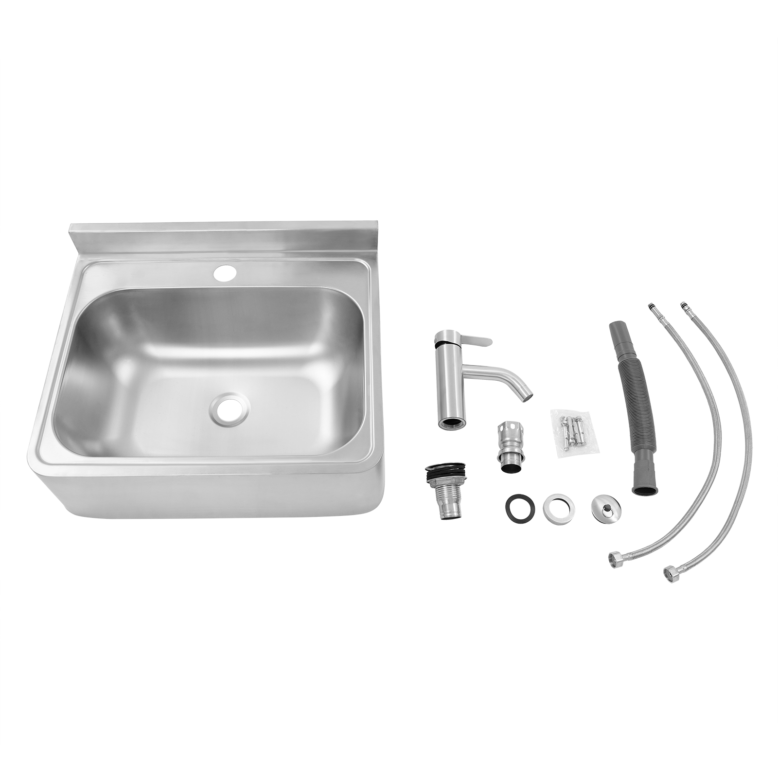Bathroom Sink With Faucet, 304 Stainless Steel RV Sink, Wall Mounted Sink for RVs, Bars, Hotels, Cafes
