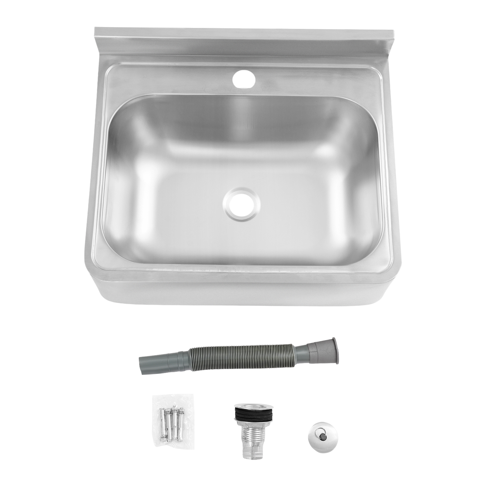 Bathroom Sink Without Faucet, 304 Stainless Steel RV Sink, Wall Mounted Sink for RVs, Bars, Hotels, Cafes