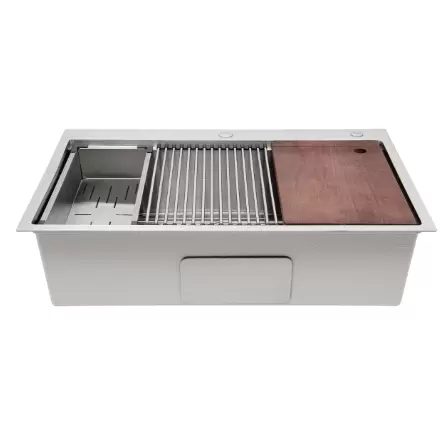 Spülbecken,304 Edelstahl Unterbauspüle Workstation,33 Zoll waschbecken küche mit Schneidebrett unb Sieb,Einbauspüle für Wohnungen, Restaurants, Waschküchen Spülbecken,304 Edelstahl Unterbauspüle Workstation,33 Zoll waschbecken küche mit Schneidebrett unb Sieb,Einbauspüle für Wohnungen, Restaurants, Waschküchen