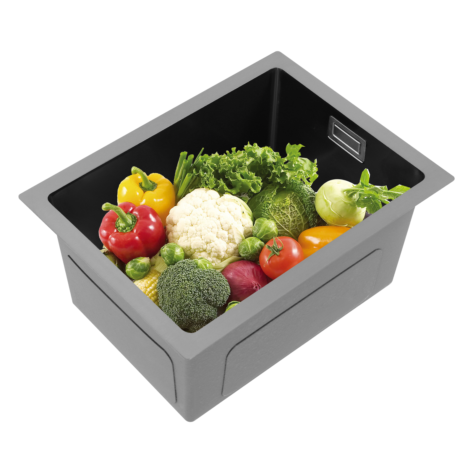 30x40cm Black Kitchen Sink, Stainless Steel Kitchen Sink, Kitchen Sink with Strainer Basket +Water Drain
