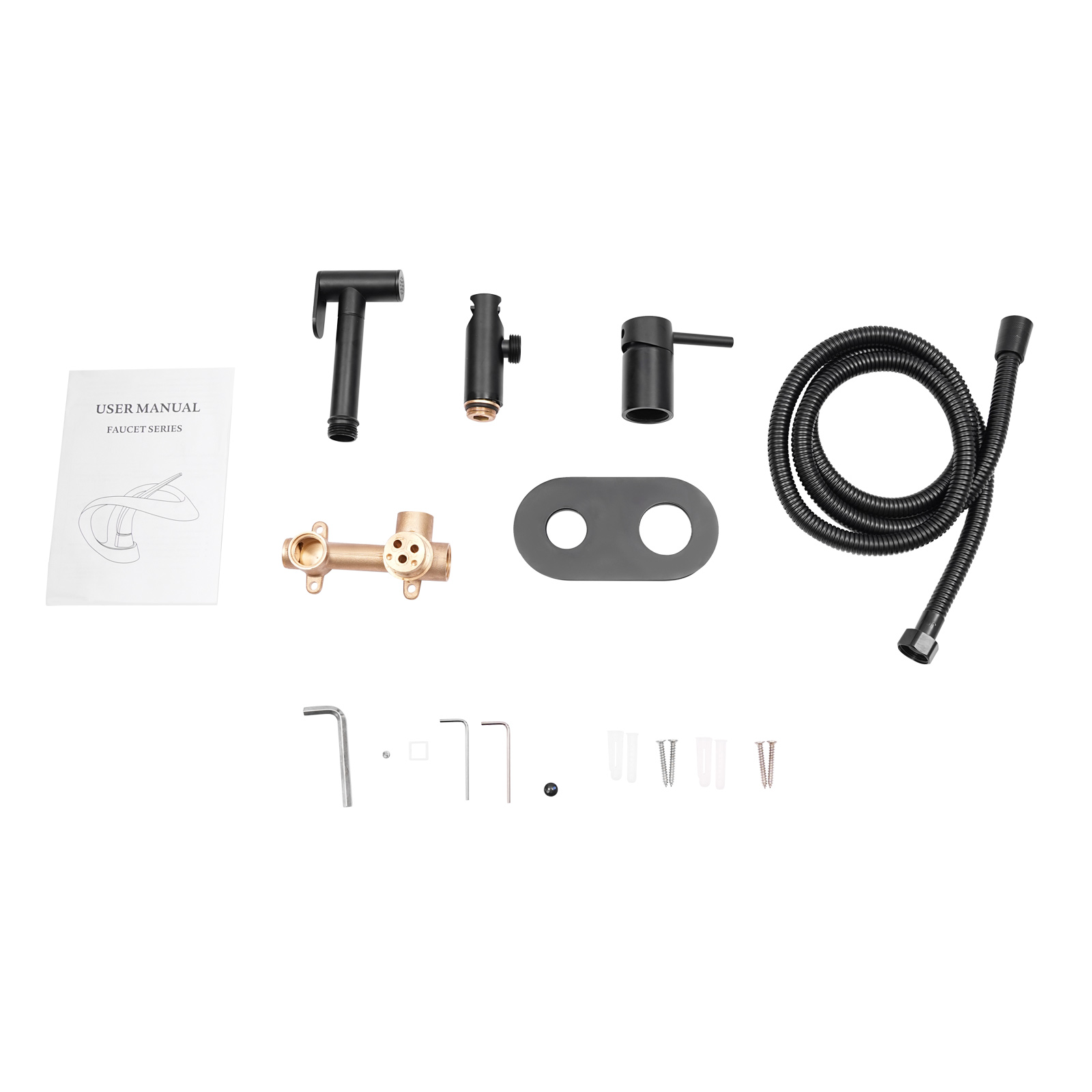 CNCEST Bidet Handsprüher für die Toilette Handbrause Toilette Bidet Armaturenset Heiß- und Kaltbidet Sprayer Set Schwarz