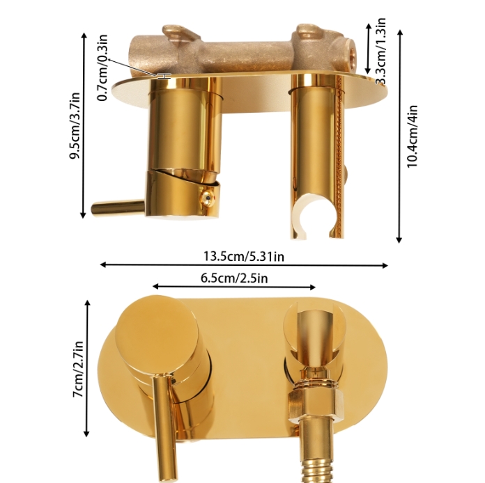 Set de pistolet à spray pour WC sous pression pour utiliser du détergent pour bidet, or