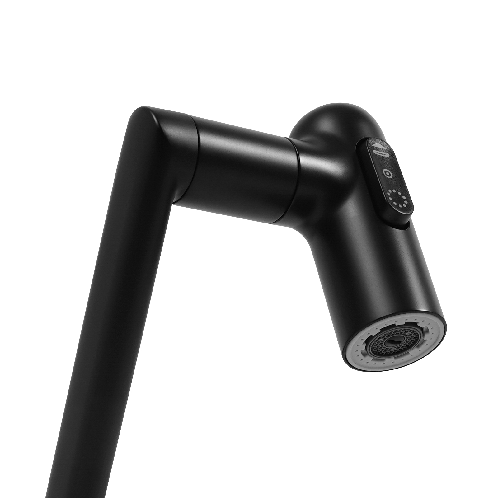 Rotatable Faucet, Faucet with LED Temperature Display, Bathroom Faucet for Homes, Bathrooms, Shopping Malls - Black