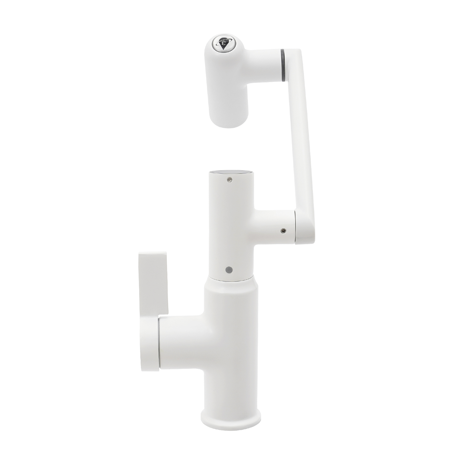 Rotatable Faucet, Faucet with LED Temperature Display, Bathroom Faucet for Homes, Bathrooms, Shopping Malls - White