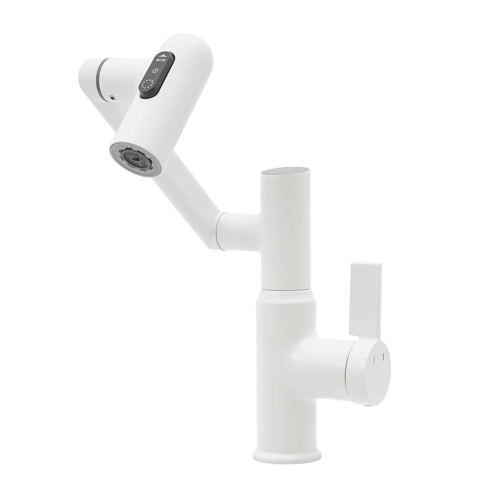 Rotatable Faucet, Faucet with LED Temperature Display, Bathroom Faucet for Homes, Bathrooms, Shopping Malls - White