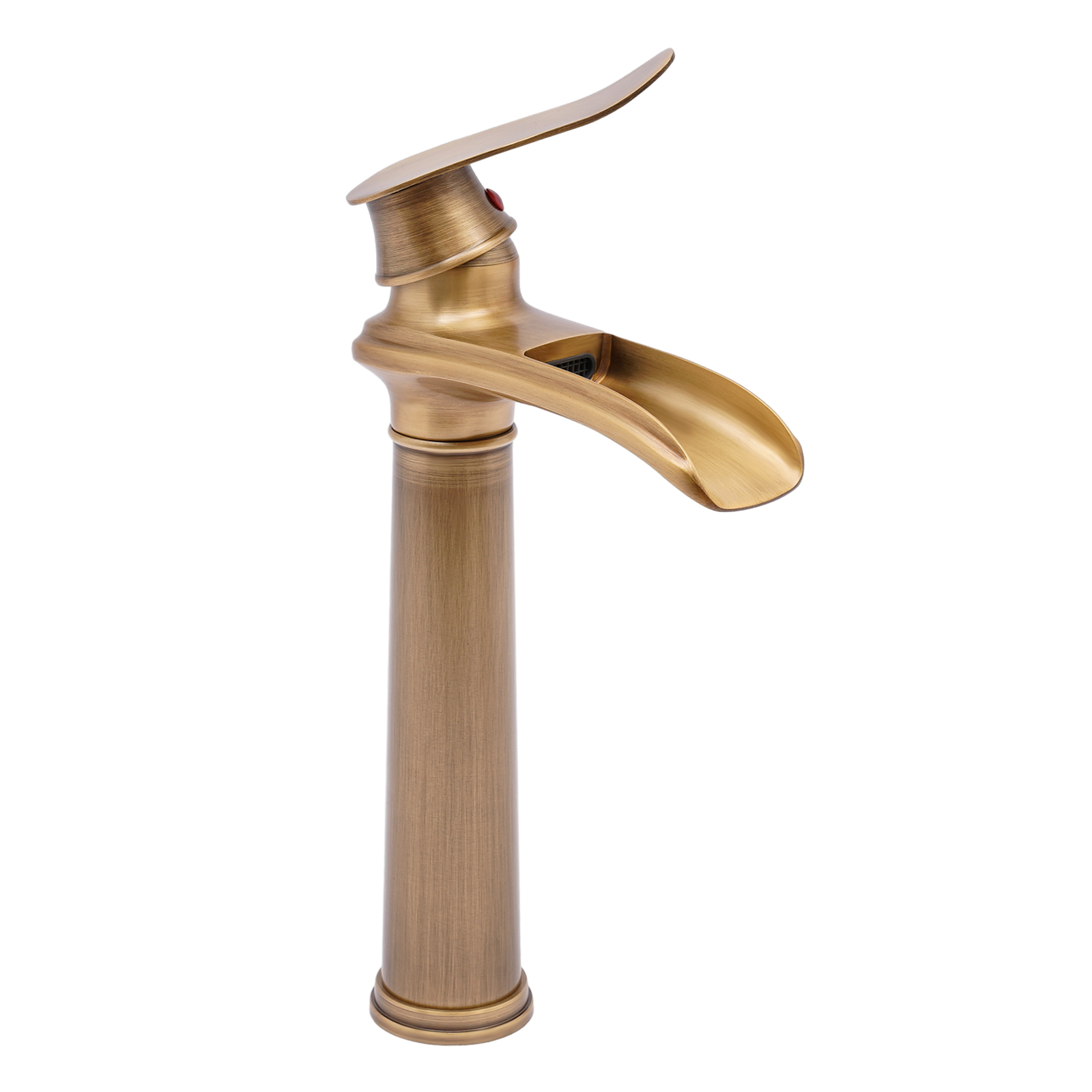 Antike Farbe Messing Wasserfall Bad Wasserhahn Hohe Vintage Messing Waschbecken Wasserhahn Bad Wasserhahn Einhebel