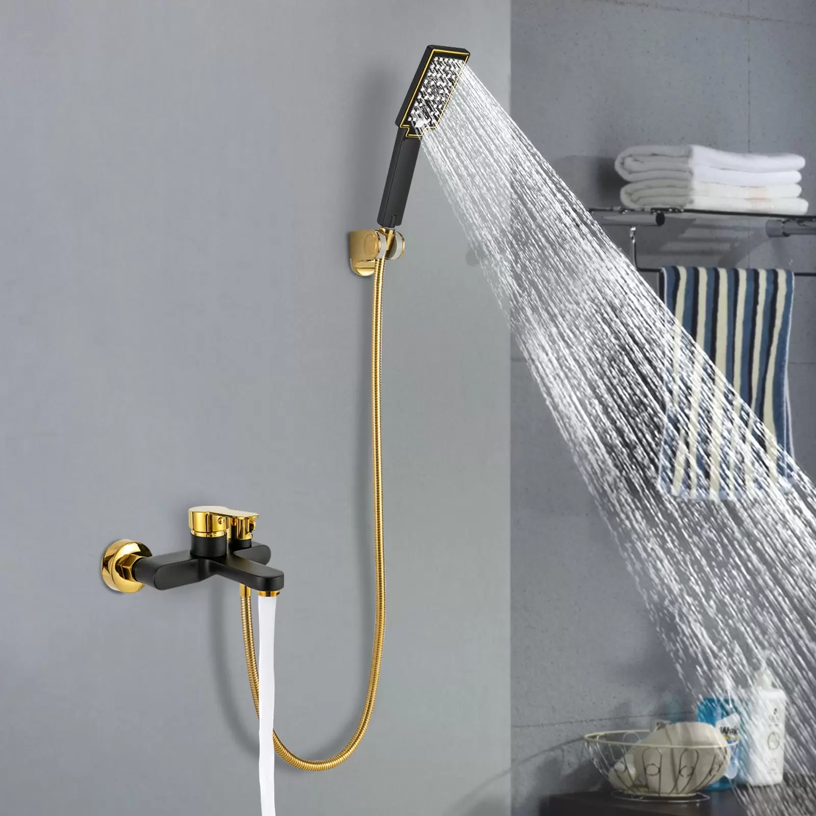 Système de robinetterie pour pomme de douche, robinetterie de baignoire avec douchette, garniture de douche Système de robinetterie pour pomme de douche, robinetterie de baignoire avec douchette, garniture de douche