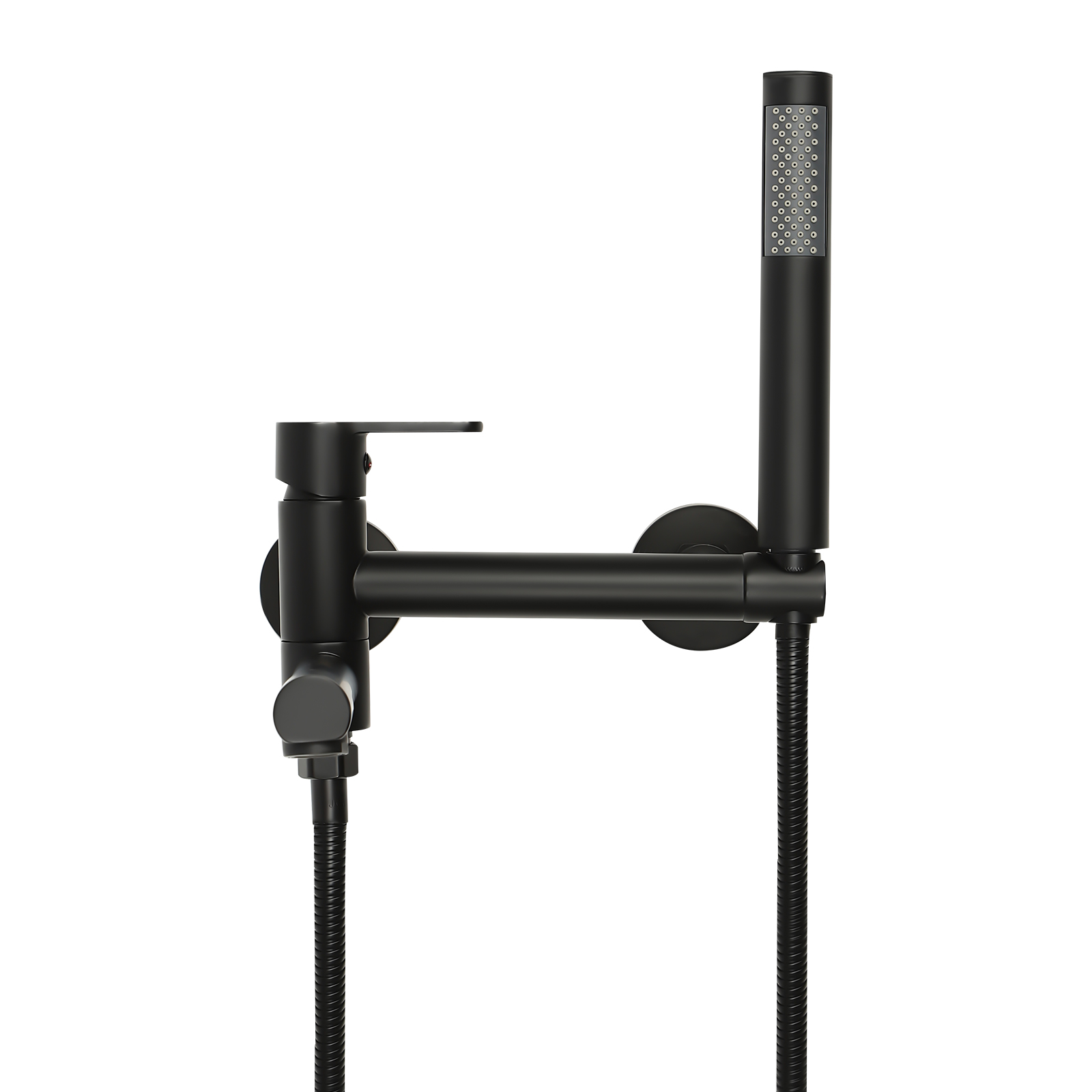 Badewannenarmatur mit Handbrause Wandmontage Badewannenhahn Schwarz Wasserhahn für Badezimmer 90° Drehbaren Auslauf Badewannenarmatur mit Handbrause Wandmontage Badewannenhahn Schwarz Wasserhahn für Badezimmer 90° Drehbaren Auslauf