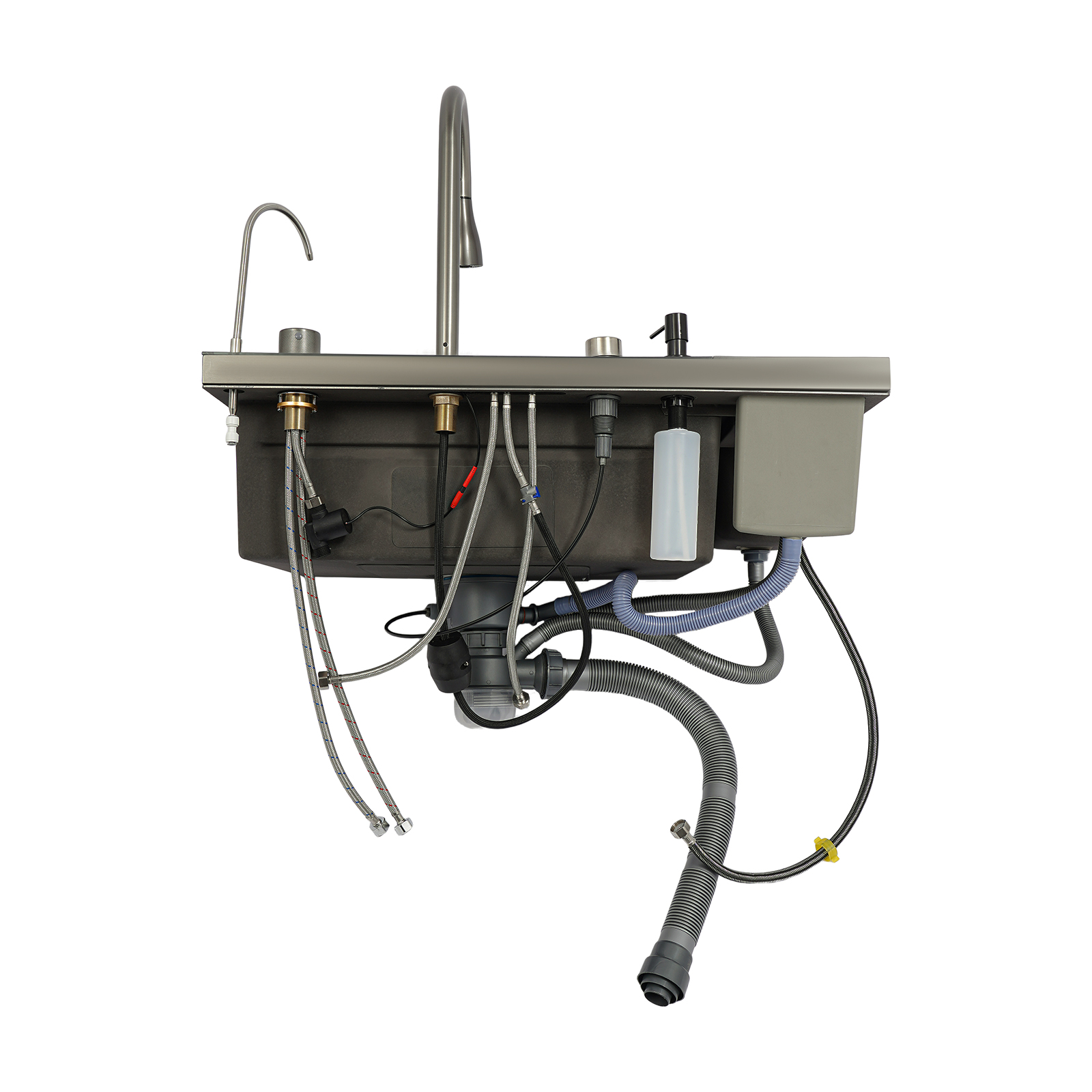 82x48cm fully equipped - piano key sink with cup washer and trash can
