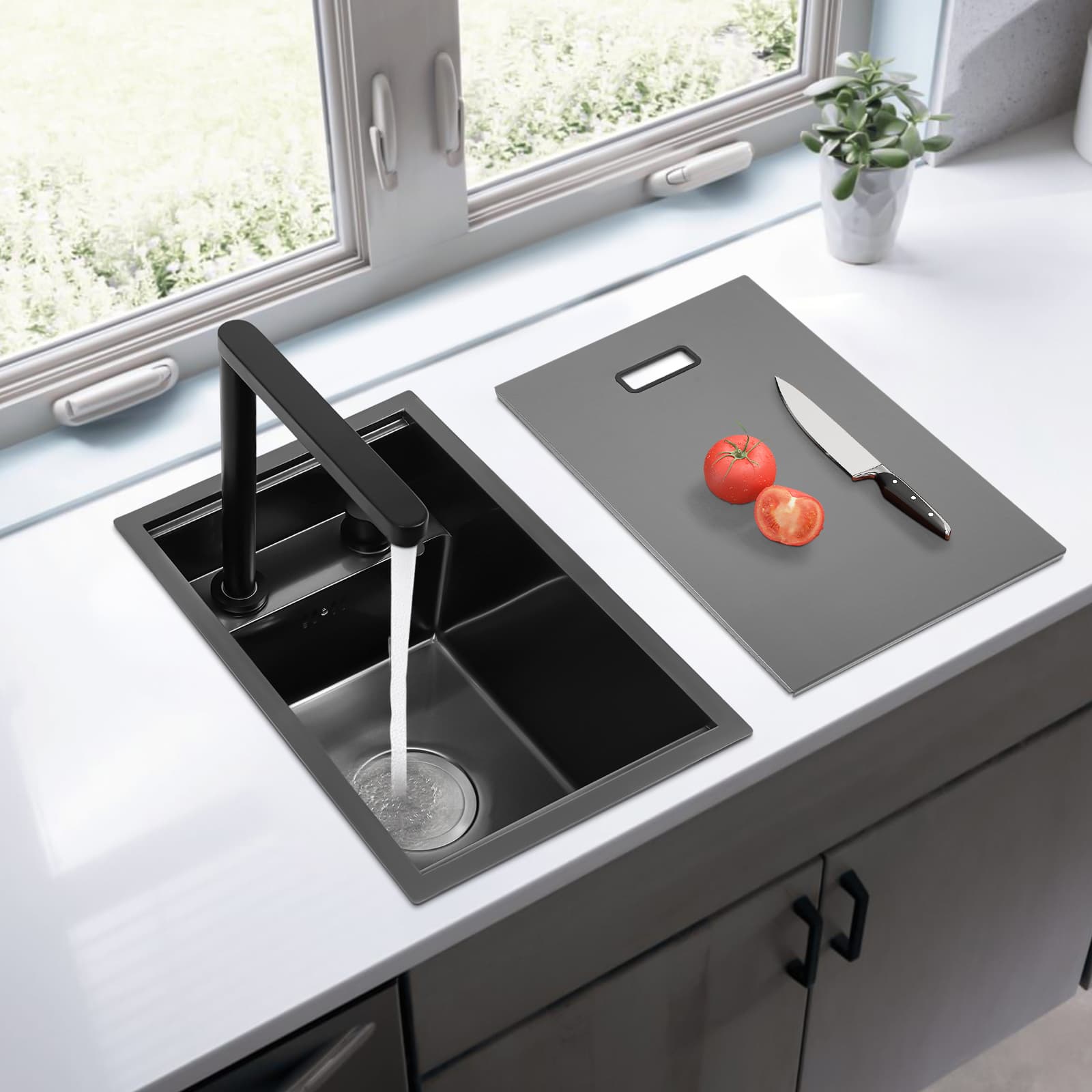 Kitchen sink, kitchen bar invisible sink, embedded countertop sink ...