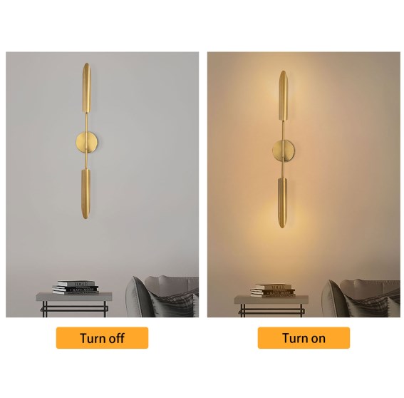 Wandlampe, goldene Wandlampe, Luxus-Wandlampe für den Innenbereich