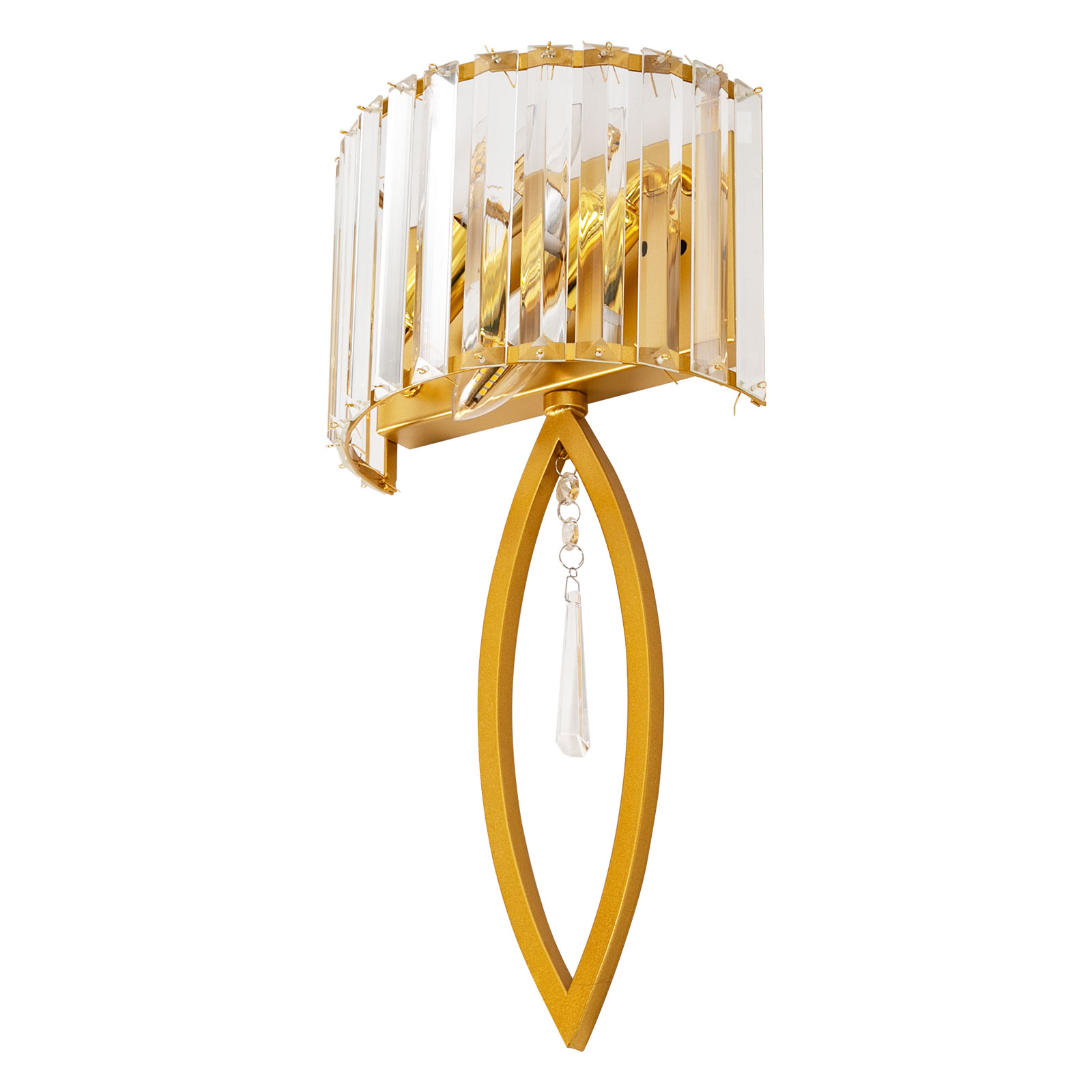 Kristall-Wandlampe, goldene Wandlampe, Wandlampe, geeignet für Eingangstüren, Schlafzimmer, Wohnzimmer, Esszimmer, Arbeitszimmer, 2 Hochleistungs-E14-Glühbirnen
