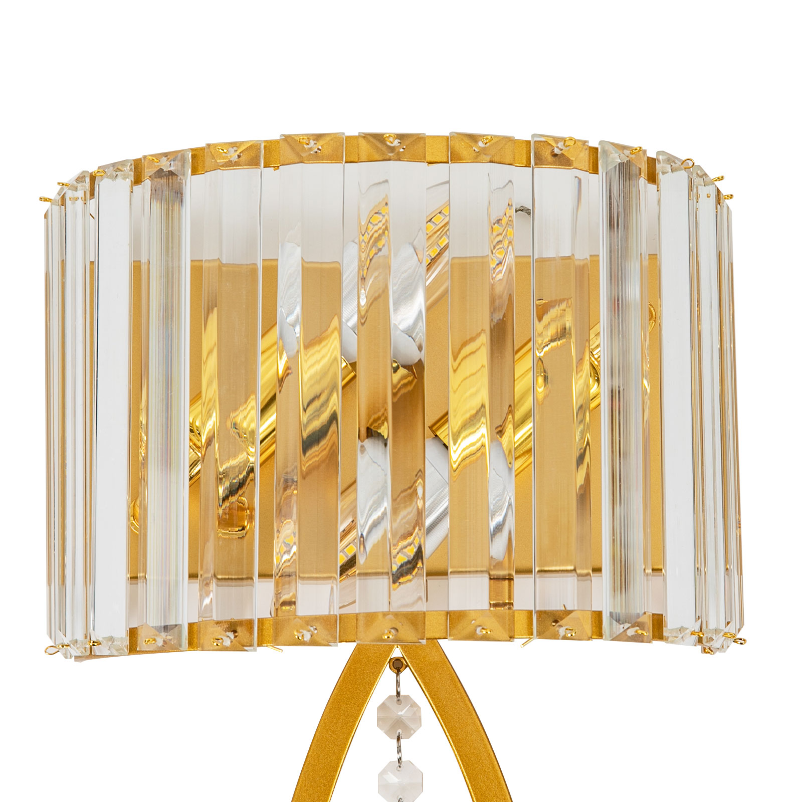 Kristall-Wandlampe, goldene Wandlampe, Wandlampe, geeignet für Eingangstüren, Schlafzimmer, Wohnzimmer, Esszimmer, Arbeitszimmer, 2 Hochleistungs-E14-Glühbirnen