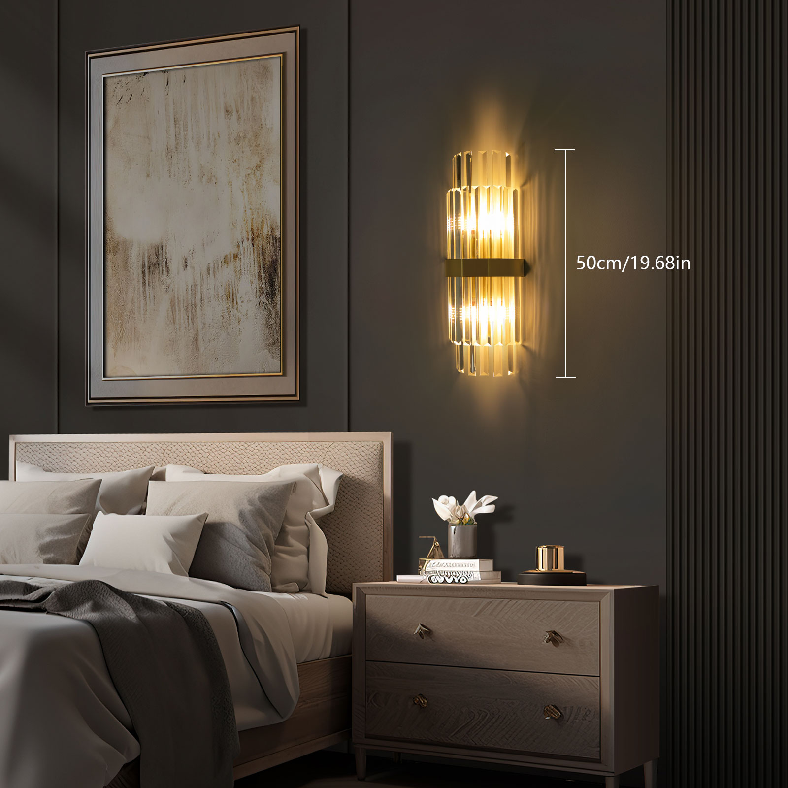 CNCEST Goldene Wandlampe, Goldene Wandleuchte, Luxuriöse Wandlampe für Innenräume