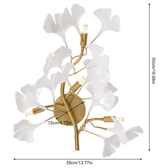 Ginkgo Design Wand Lampe Retro Goldene Ginkgo Moderne Innen Luxus Wand Lampe