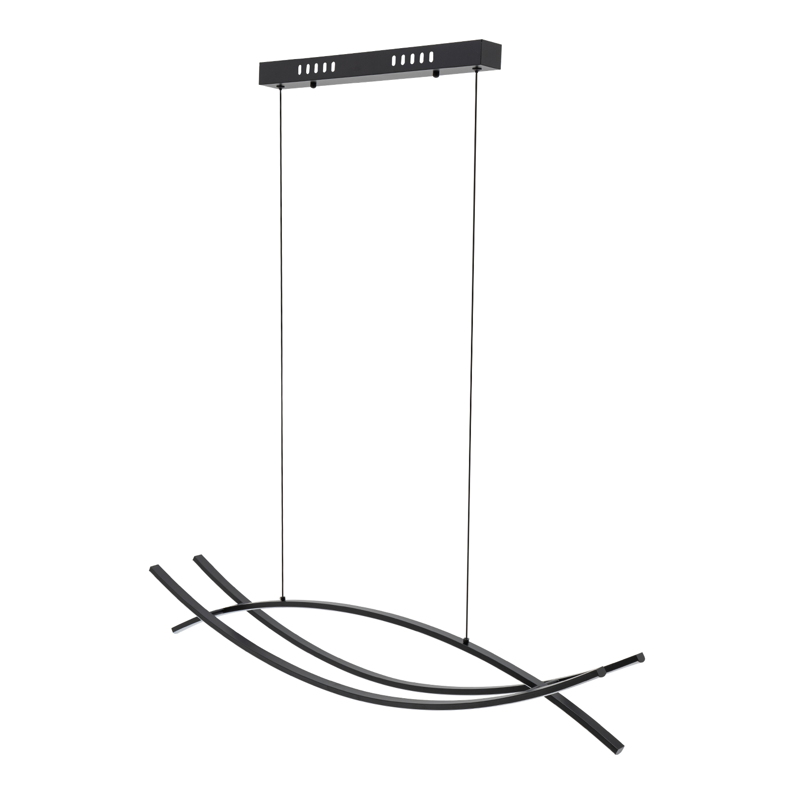 Minimalistischer LED-Kronleuchter mit geschwungener Linie