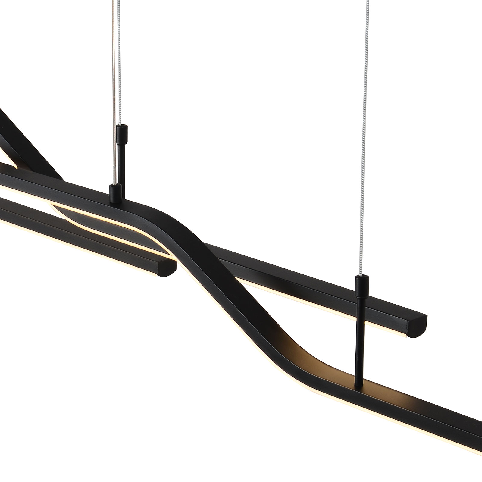 3 - Licht Küche Linear LED Anhänger Geeignet Für Die Wohnzimmer Küche Balkon Flur Bad Keller Fernbedienung Schwarz