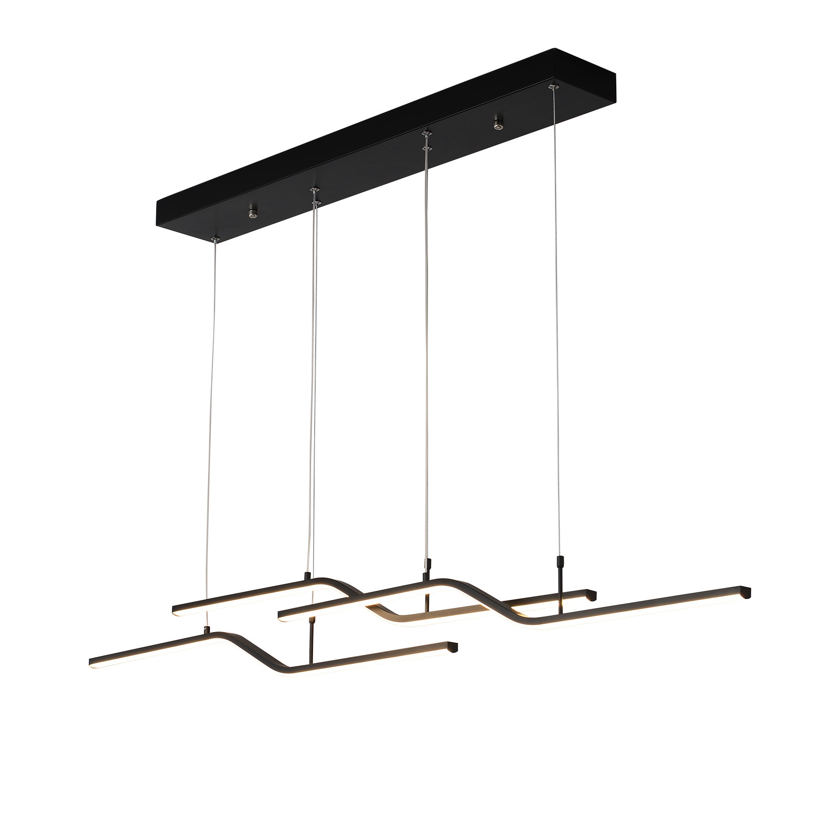 3 - Licht Küche Linear LED Anhänger Geeignet Für Die Wohnzimmer Küche Balkon Flur Bad Keller Fernbedienung Schwarz