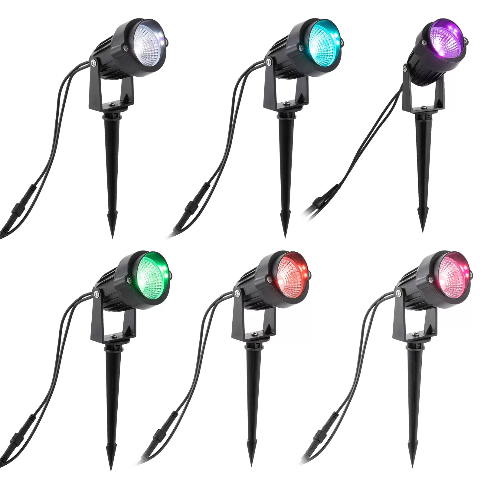 6-teilige LED RGB Garten Feenlicht Garten Beleuchtung Licht Außen Fernbedienung