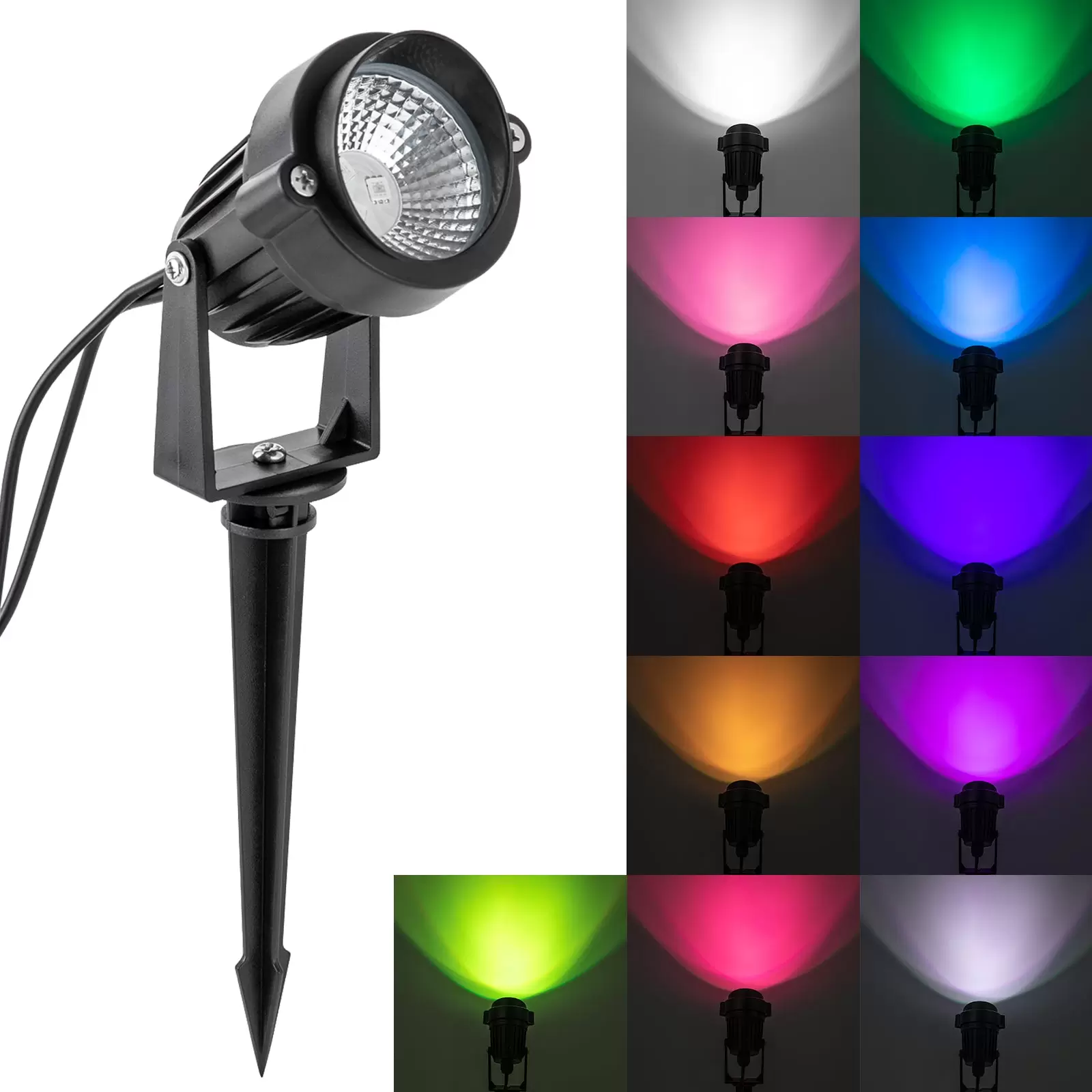 6-teilige LED RGB Garten Feenlicht Garten Beleuchtung Licht Außen Fernbedienung