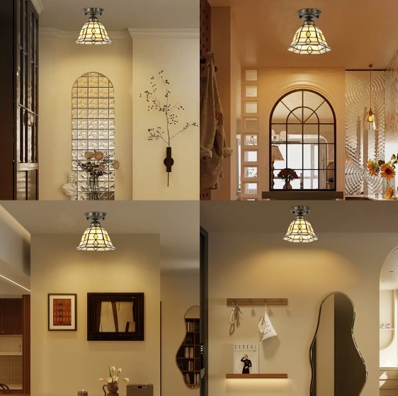 Deckenleuchte, Halbdeckenleuchte, Retro Deckenlampe, 20cm Deckenleuchte, Halbdeckenleuchte, Retro Deckenlampe, 20cm