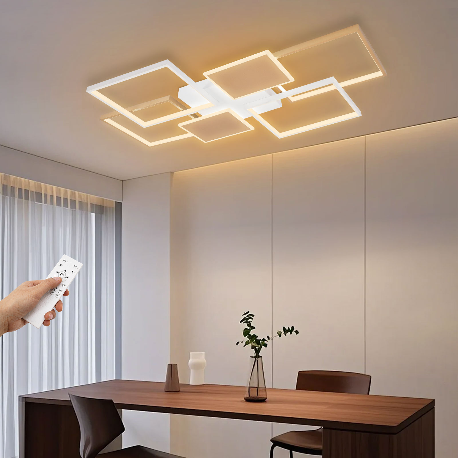 110cm Gold Pendant Lighting Fixture, Dimmable Ceiling Light Fixture, Modern LED Ceiling Light