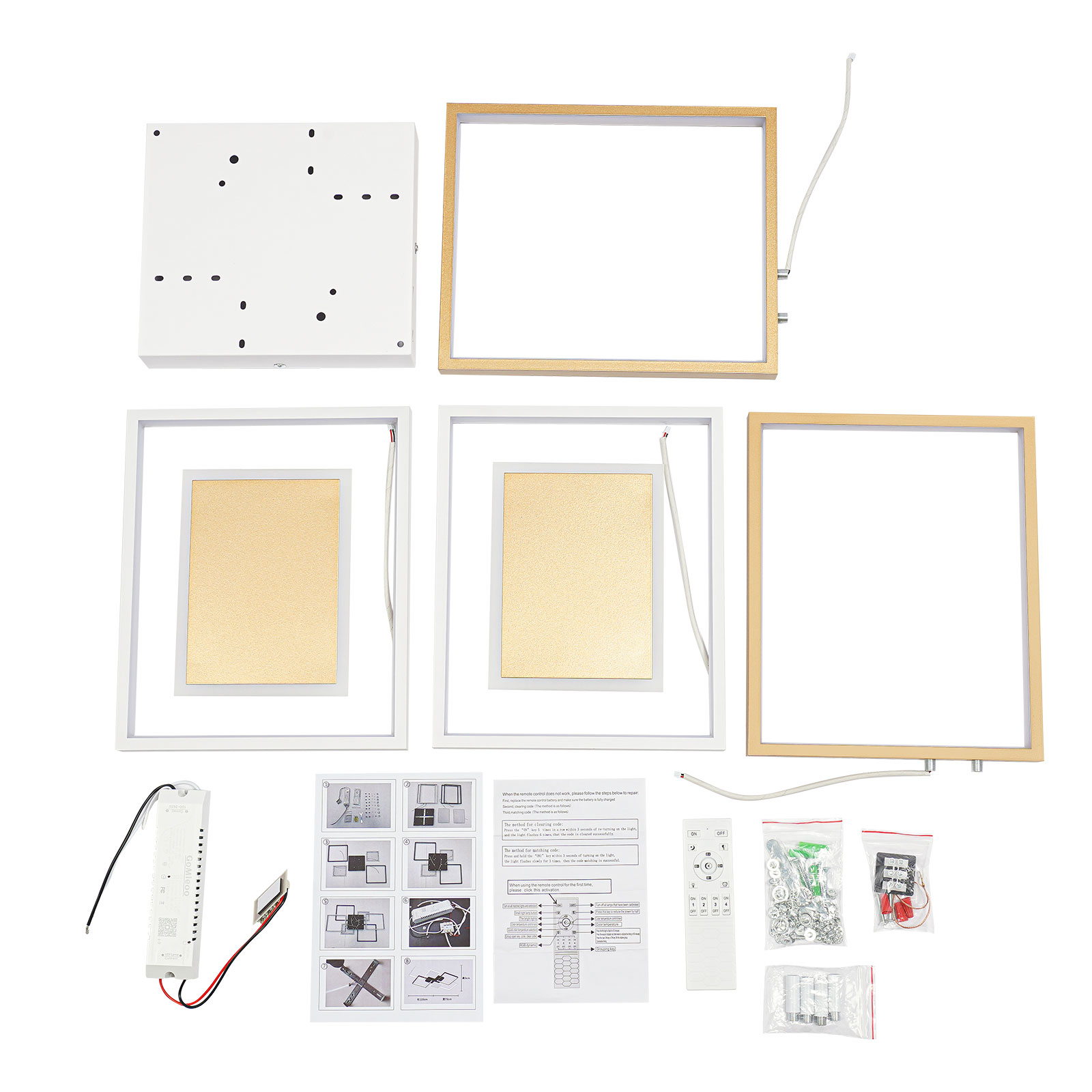 90cm Gold Pendant Lighting Fixture, Dimmable Ceiling Light Fixture, Modern LED Ceiling Light