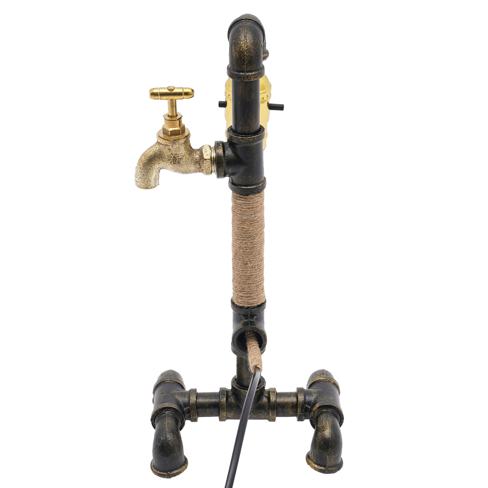 Tischlampe Schreibtischlampe Kreative industrielle Wasserrohrlampe für das Bett (ohne Glühbirne)