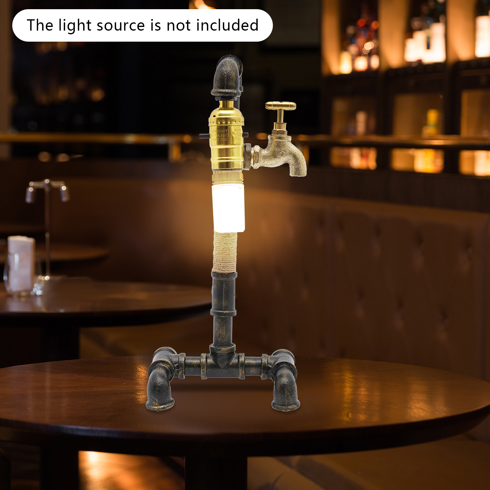 Tischlampe Schreibtischlampe Kreative industrielle Wasserrohrlampe für das Bett (ohne Glühbirne)
