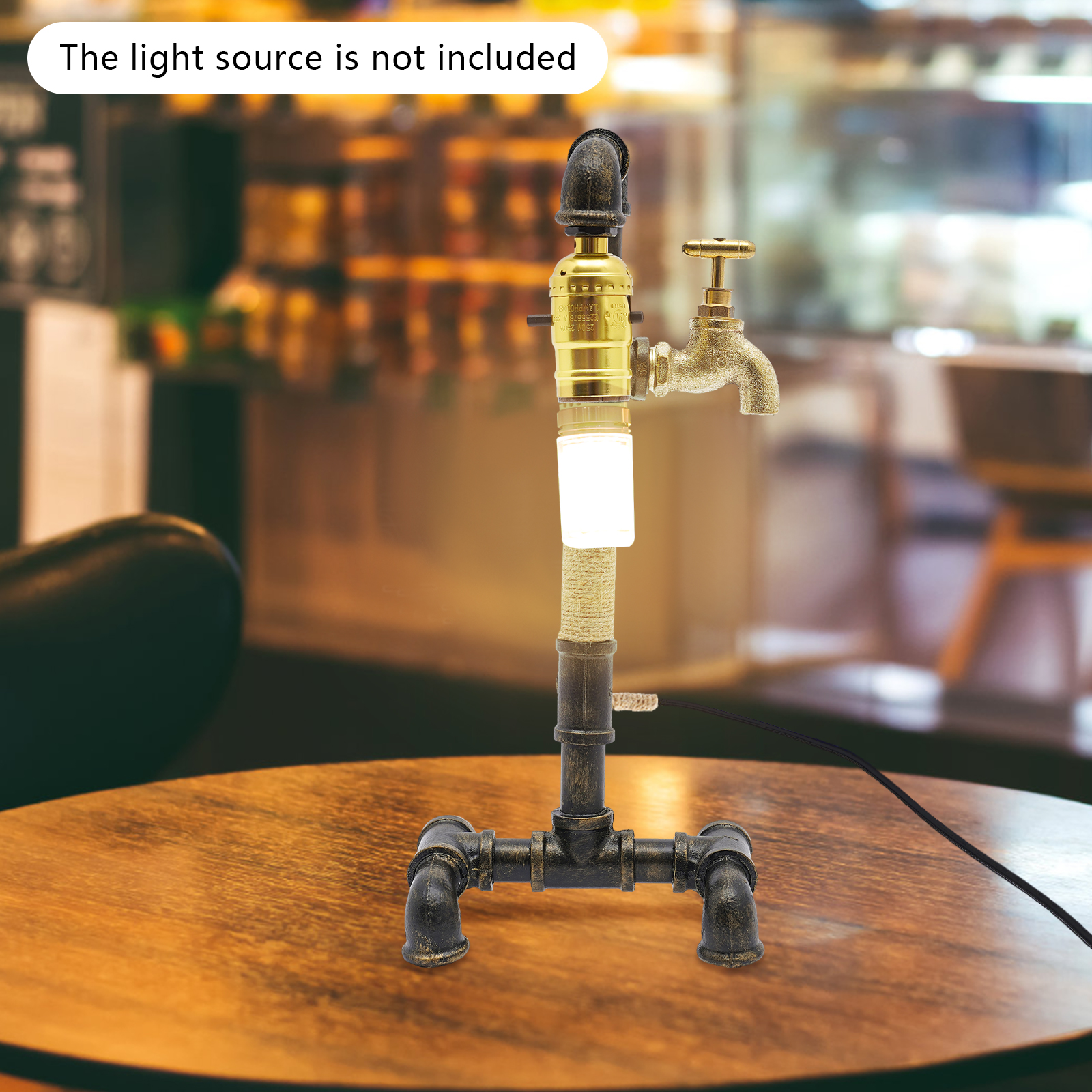 Tischlampe Schreibtischlampe Kreative industrielle Wasserrohrlampe für das Bett (ohne Glühbirne)