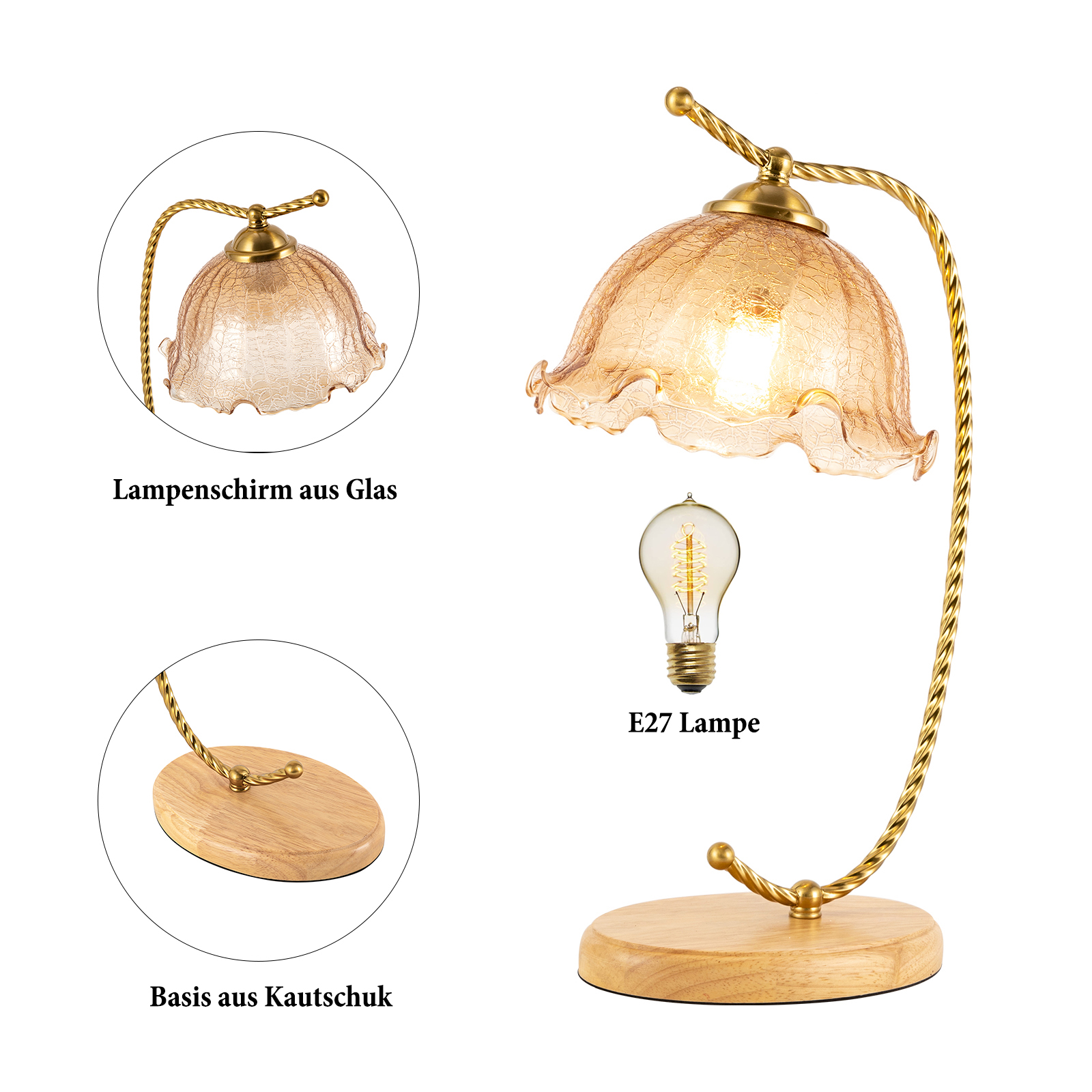 CNCEST Tischlampe, Blume-förmige Tischlampe, Nachttisch Esstisch Lampe