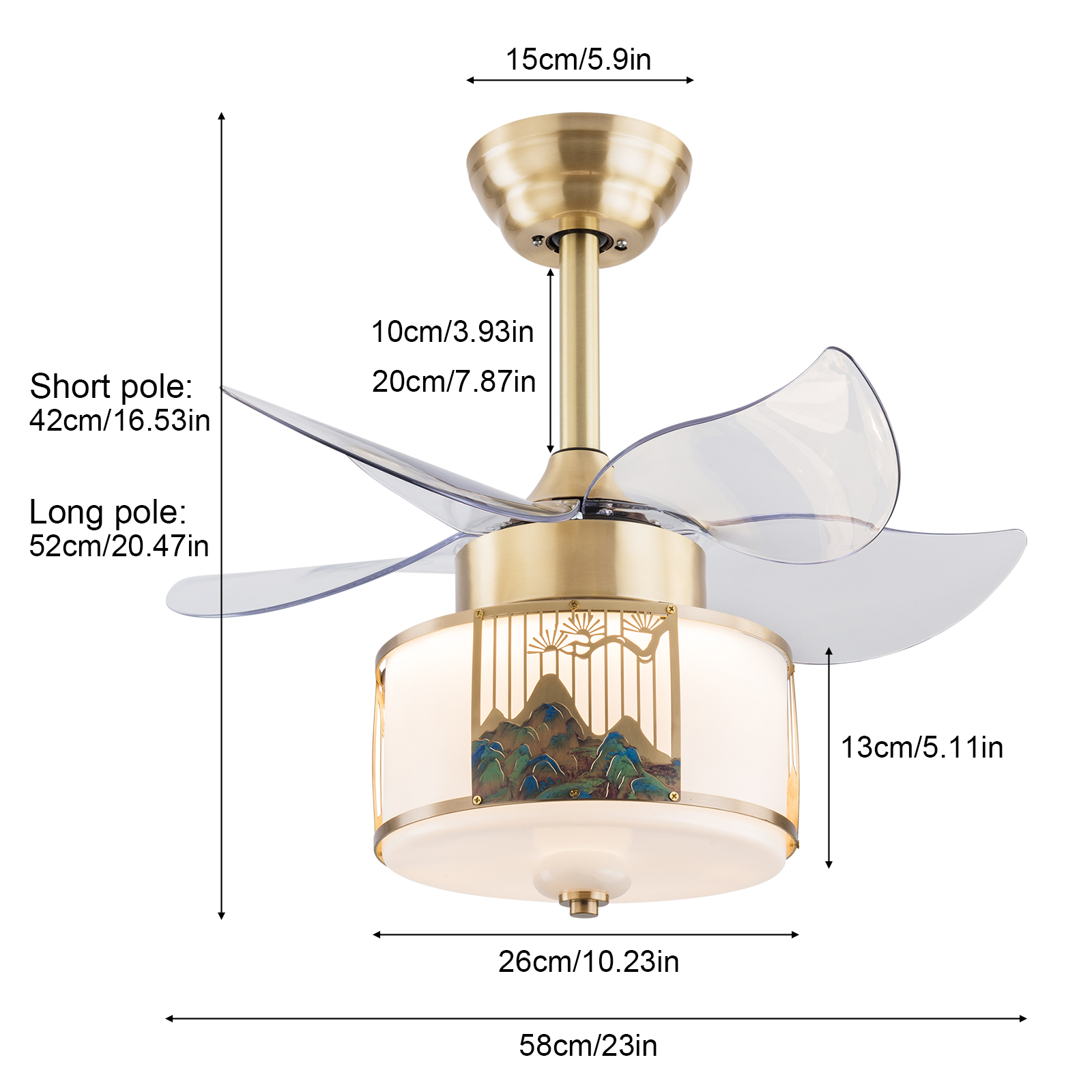 3 Farben LED Deckenventilator Licht, Deckenventilator Licht mit Fernbedienung