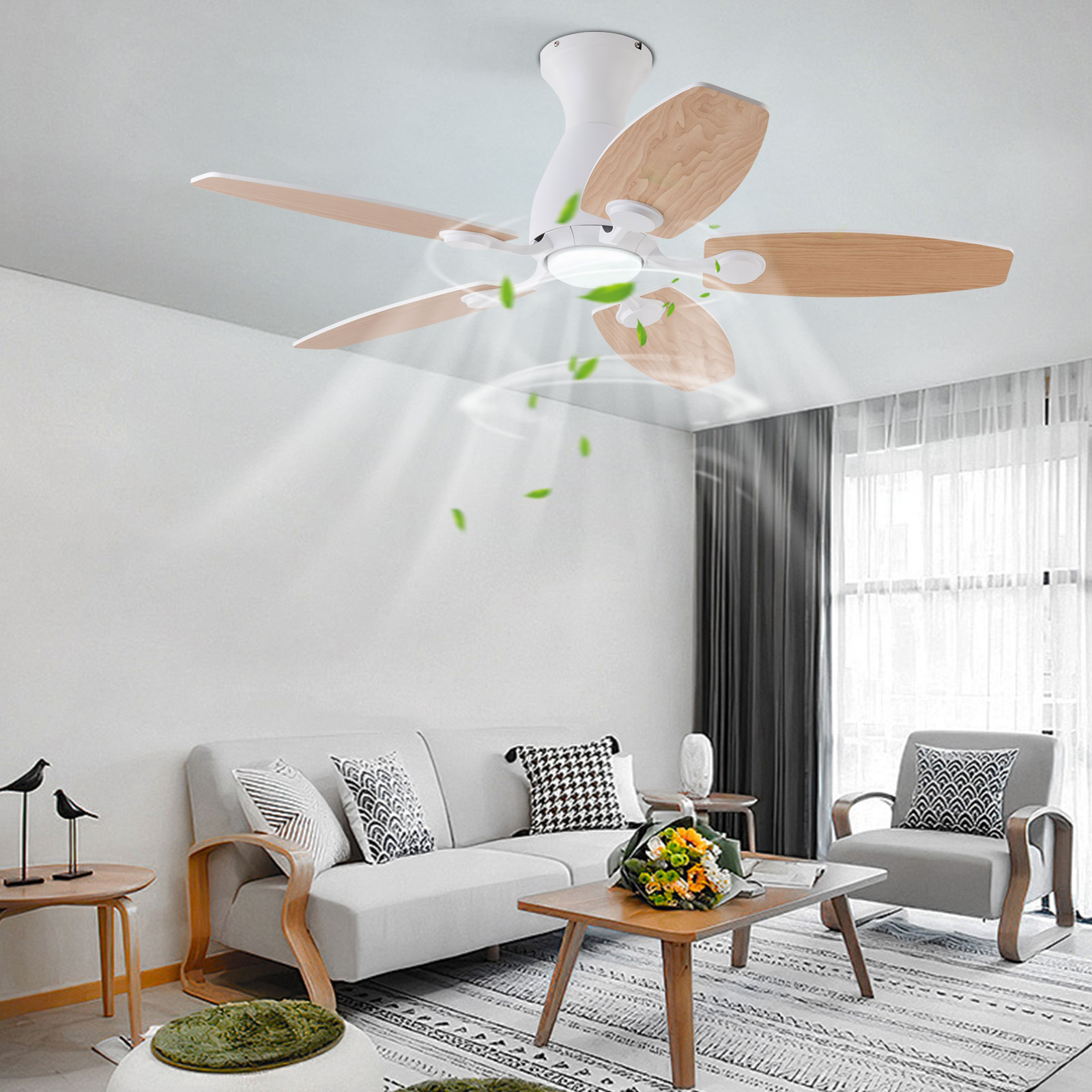 CNCEST Deckenventilator-Kronleuchter, Deckenventilator mit Fernbedienung, Deckenventilatoren mit Licht und Fernbedienung