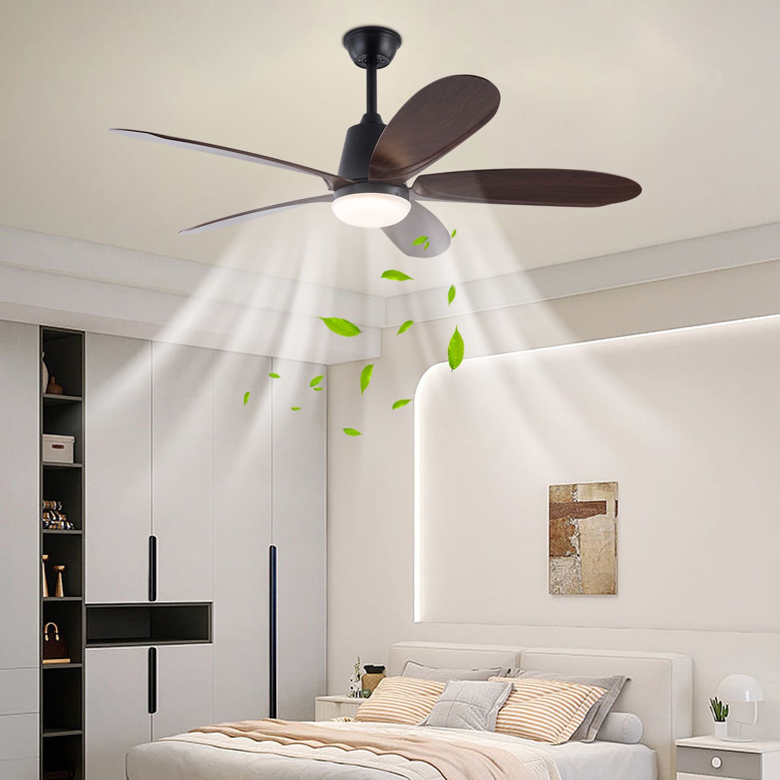 52 Zoll Deckenventilator, moderner Ventilator-Kronleuchter